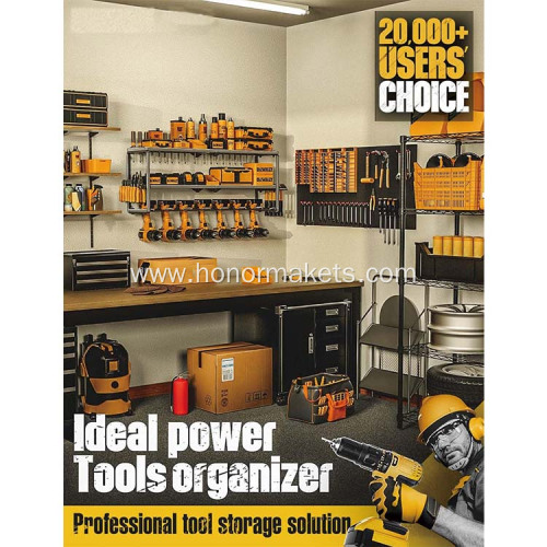 Power Tool Organizer for Tool Storage Drill Holder Wall Mount with Charging Station Tool Holder Garage Organization Storage Rack